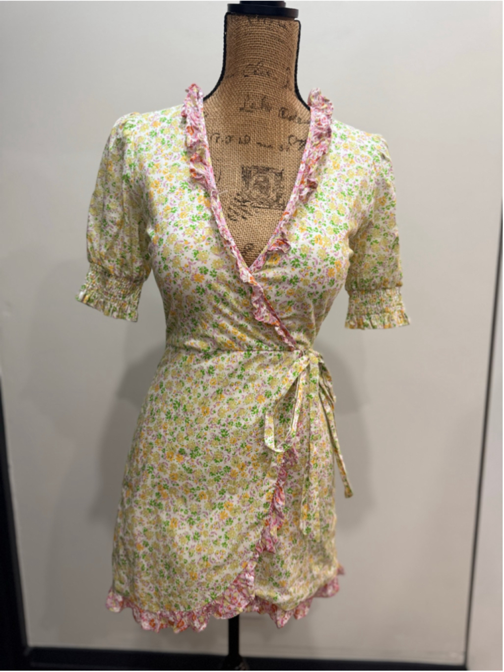 Anthropologie Lost + Wander Cottagecore Floral Ruffle Mini Dress S Coquette